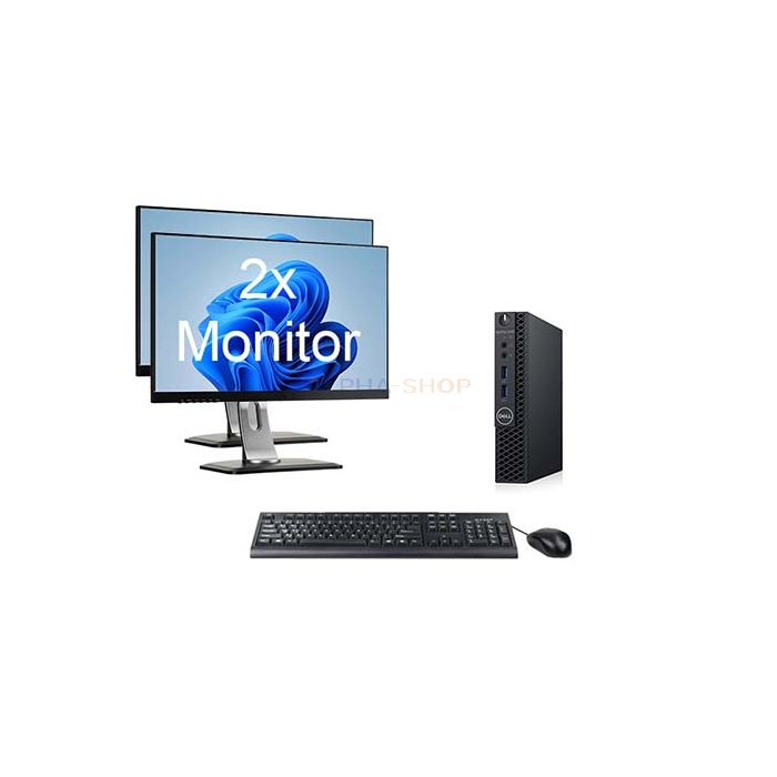 Dell OptiPlex 3060 Micro + 2x Monitor