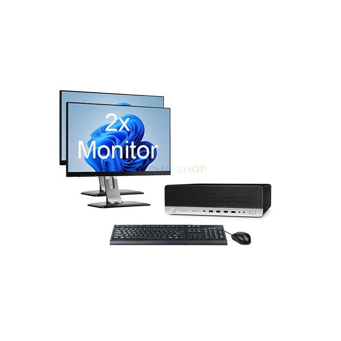 HP EliteDesk 800 G5 SFF + 2x Monitor