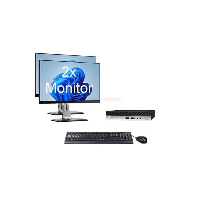 HP ProDesk 400 G5 Mini + 2x Monitor