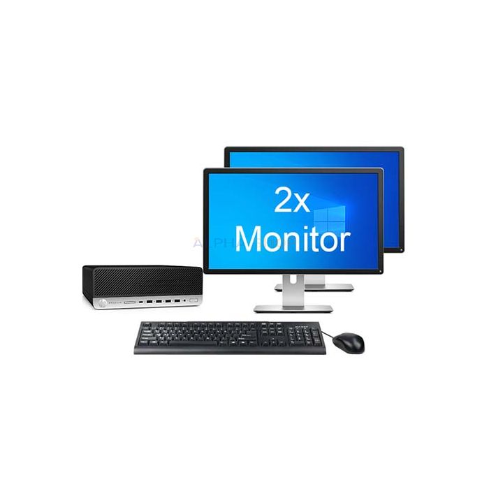 HP ProDesk 600 G3 SFF + 2x Monitor
