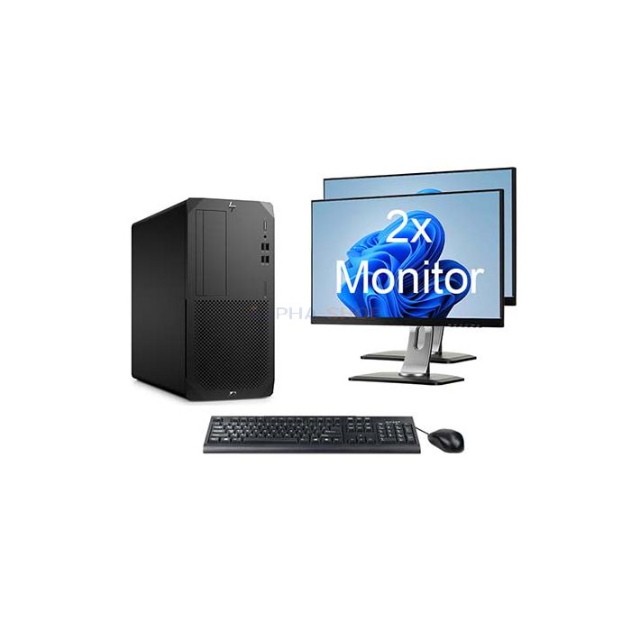 HP Z2 G5 Workstation TWR + 2x Monitor