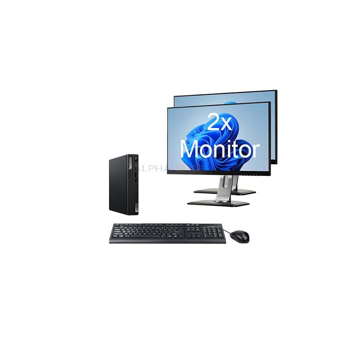 Lenovo ThinkCentre M70q Tiny + 2x Monitor