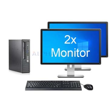 HP EliteDesk 800 G1 USDT + 2x Monitor