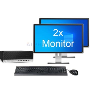 HP ProDesk 600 G3 SFF + 2x Monitor