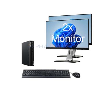 Lenovo ThinkCentre M70q Gen 2 Tiny i5 11e Gen incl. 2 Monitoren + Windows 11