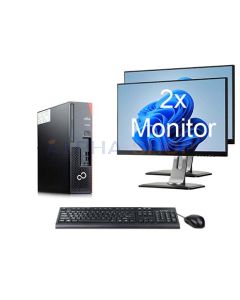 Fujitsu Esprimo D538 DT + 2x Monitor