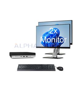 HP ProDesk 600 G4 Mini + 2x Monitor